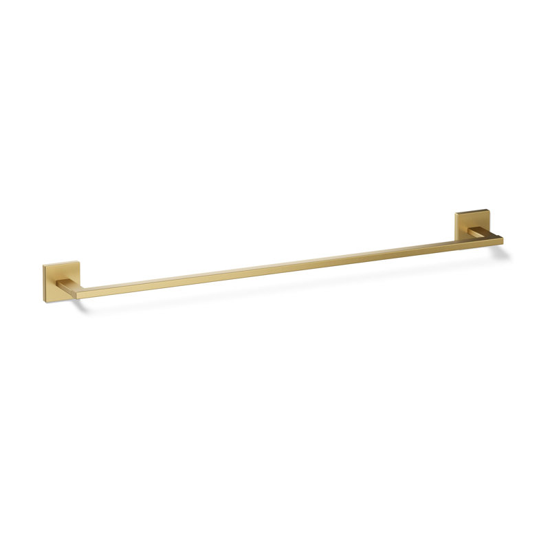 Square Towel Bar, 24"W, Vibrant Brushed Moderne Brass