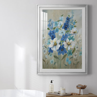 «Blue Garden II», reproduction encadrée de qualité supérieure - prête à être accrochée