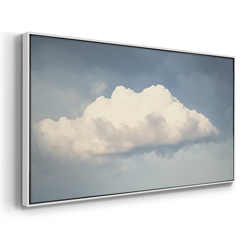 Série paysage - Lxxxix - Toile tendue avec châssis encadré - Prêt à être accroché, H 21 po x l 41 po, Blanc