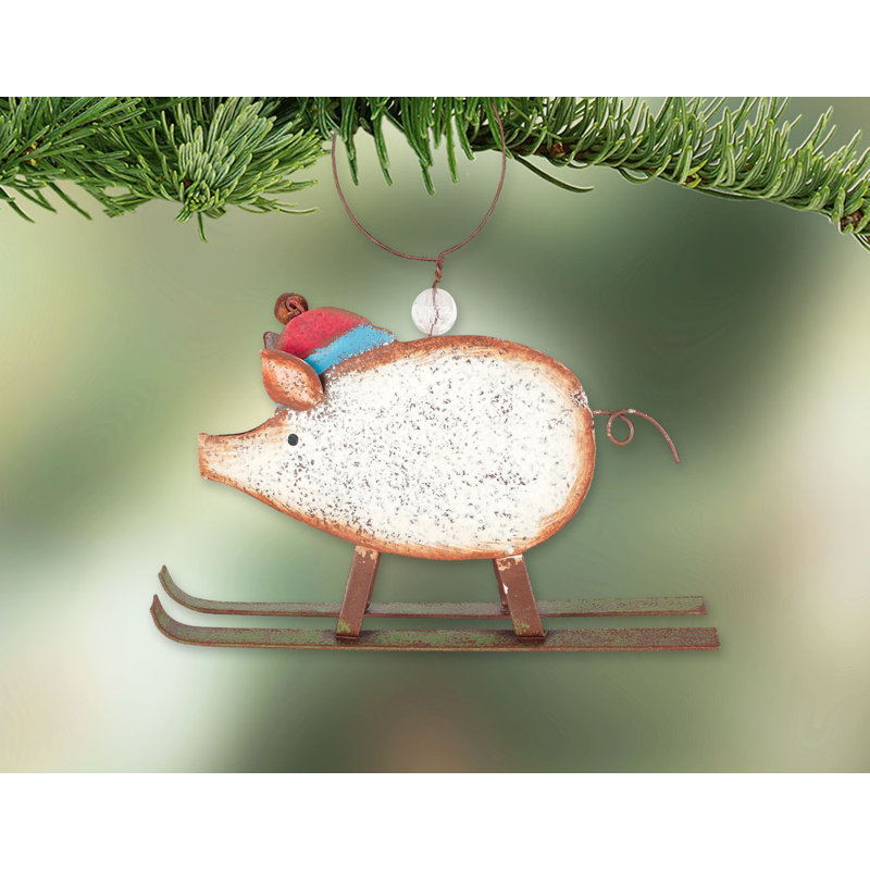 Metal Pig Ornament 2pcs