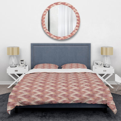 Cream Zigzag Ikat Ikat Duvet Cover