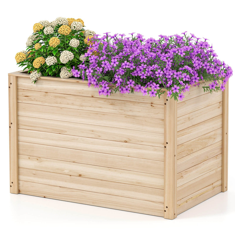 Elevated Planter Box With Open-ended Base For Deep-rooted Vegetable, 1