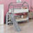 House-Shaped  Bunk Bed with Slide and Storage Staircase-1931042020