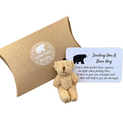 Plush teddy bear Pocket Bear     Thoughtful Keepsake   You  Thank You Gift  Comforting Mini Bear   For Everyone