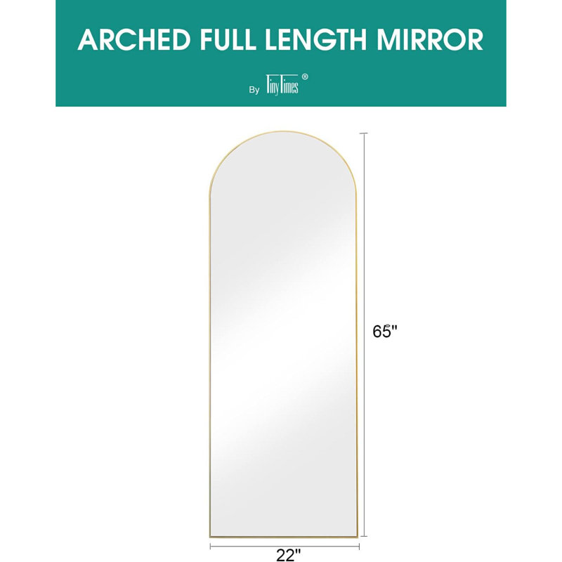 Huguette Aluminum Mirror, Gold, 65" x 22"
