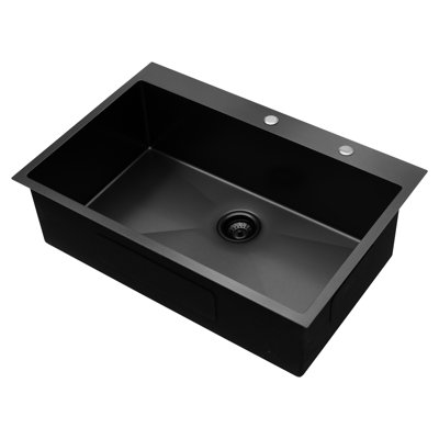 Drop-In Single Bowl Stainless Sink 33X22x10" - Rust And Stain- Finish, User- Strong Construction, Easy Care