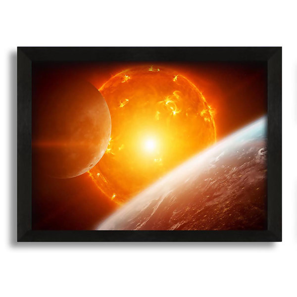 Ebern Designs Fire Sun 3 Framed Print - Single Picture Frame Photograph ...