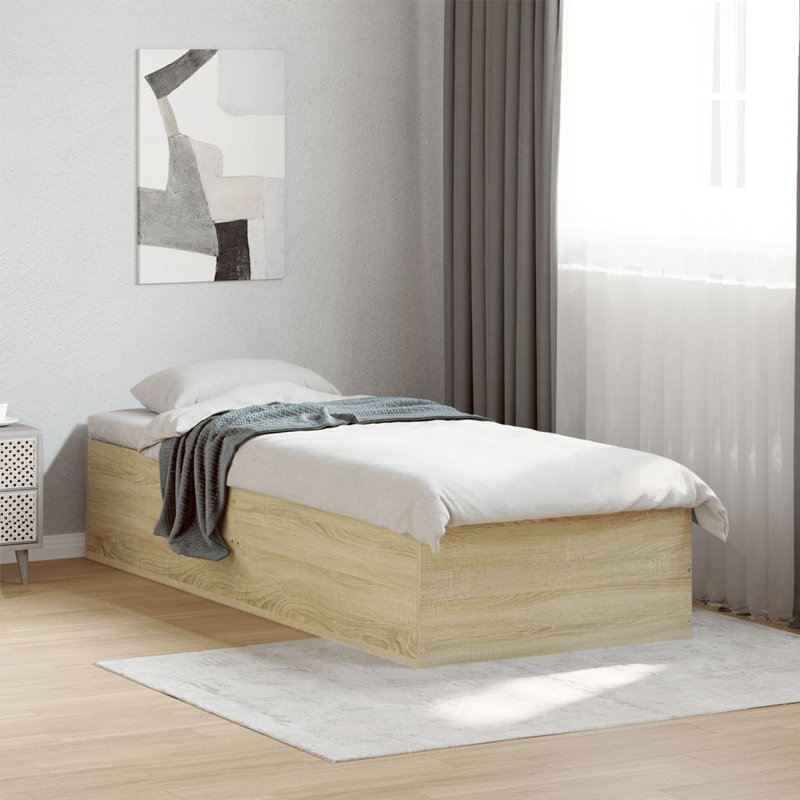 Vidaxl Bed FrameEngineered Wood, Sonoma Oak, 100 x 200cm