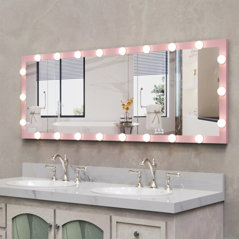 Full Length Mirror with Lights Full Body Vanity Mirror with 3 Color Modes Lighted Standing Floor Mirror for Dressing Room Bedroom Wall Mounted Touch Control