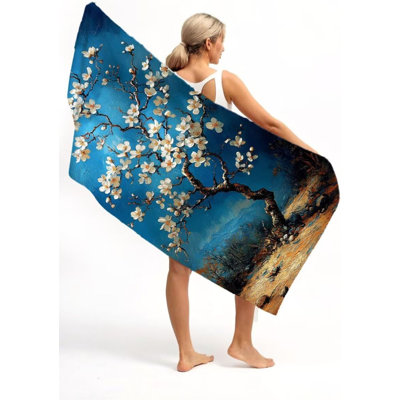 Fleur en microfibre surdimensionnée, serviette de plage légère, très grande plante, serviettes de sable minces, voyage, piscine, yoga, camping, adultes, hommes, plage, accessoires de plage, accessoires, cadeau de vacances, 30 x 60 po