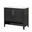 Meuble-lavabo 36 po avec lavabo, armoire de salle de bain multifonctionnelle avec portes et tiroirs, cadre en panneau de fibres à densité moyenne et panneau de fibres à densité moyenne, noir