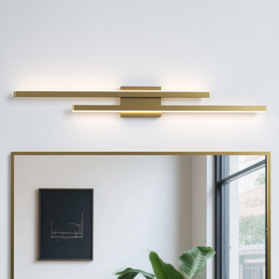 Éclairage pour meuble-lavabo à 2 lumières réglables en fer forgé à intensité variable de 36 po / 3000K / 5000K 3CCT