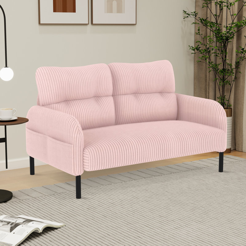 Causeuse en tissu 47 po, Rose