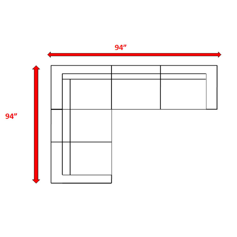 Canapé modulaire d'extérieur en osier de 94 po avec coussins Ana