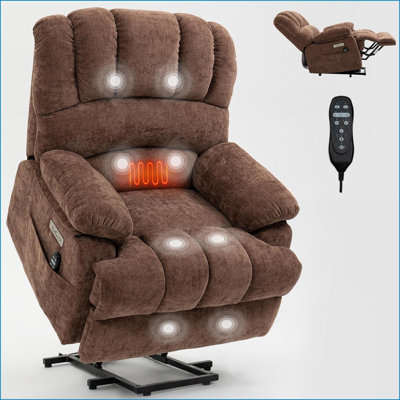 Fauteuil inclinable électrique Chenille avec massage par vibration 8 points et chauffage lombaire