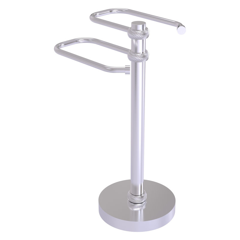 Porte-serviettes sur pied invités 2 accoudoirs, Chrome satiné