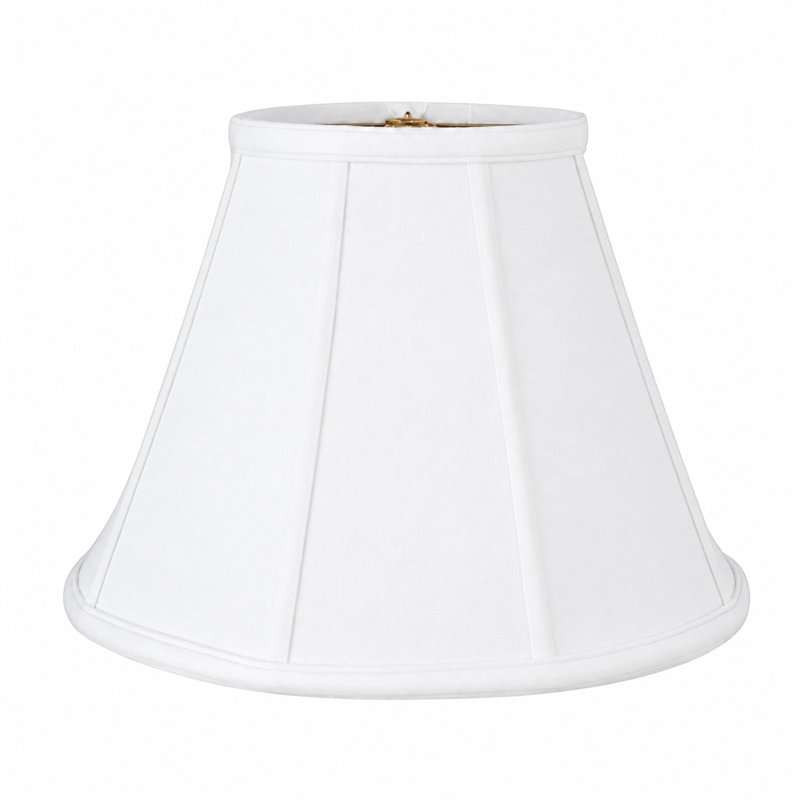 Abat-jour en satin blanc cassé 12 po Empire, 9.5" H x 12" W x 12" D, Off-White