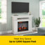 Manteau de cheminée mural duraflame® avec chauffage infrarouge et télécommande, blanc brillant-115421215