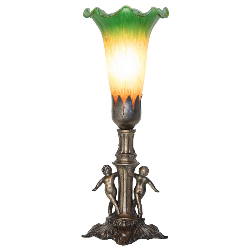 Mini-lampe 11 po Tiffany Lily Lily, Ambre / vert