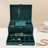 3-Layer Dark Green Flannel Ring Necklace Jewellery Box with Lock
