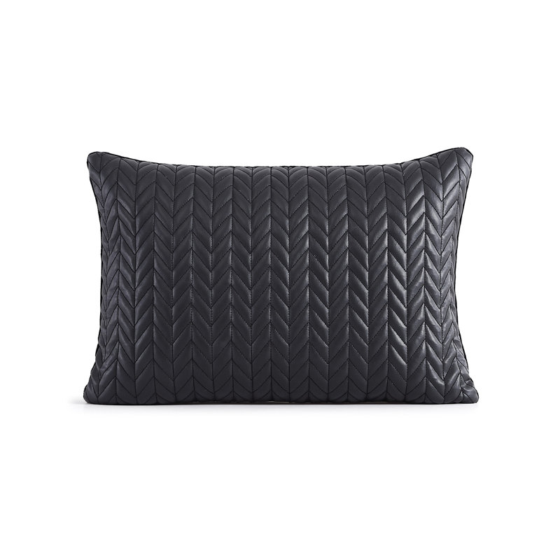 Karl Lagerfeld Paris 12X18 Chevron Quilted Dec Pillow Black