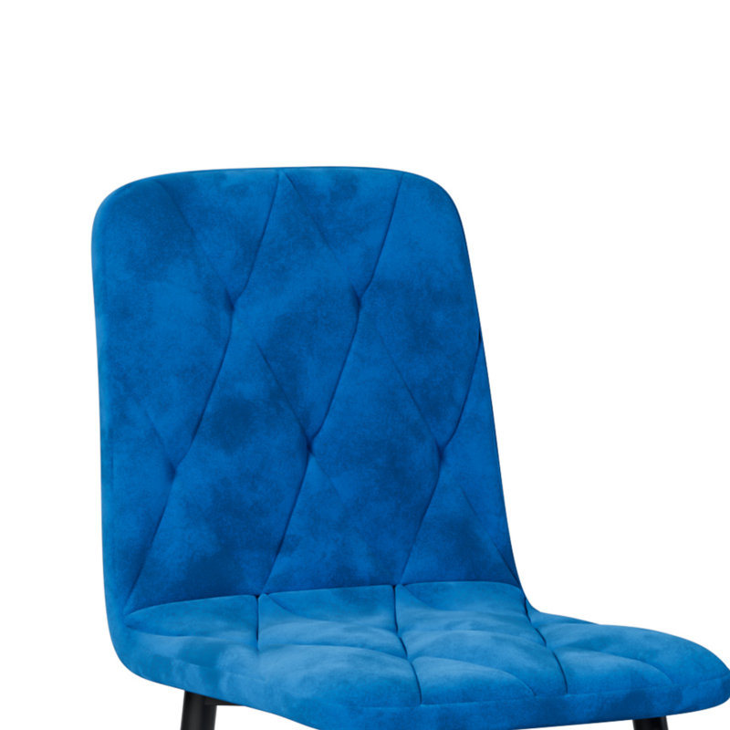 Ensemble de table de salle à manger 5 pièces pour 4, dessus et 4 chaises sans accoudoirs, Bleu