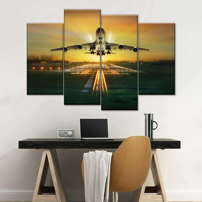 Avion décollage mural, reproduction d'art sur toile, H 22 po x l 36 po x P 1 po