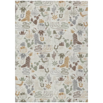 Machine Washable Indoor/Outdoor Chantille ACN2512 Kids Rug