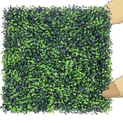 Panneaux de buis artificiel réalistes 20 x 20 (12 pièces)