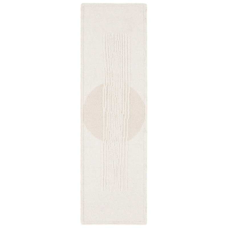 Vanceboro Rodeo Drive Hand Tufted Wool/Cotton Abstract Rug in Beige/Ivory, Runner 2'3" x 8'