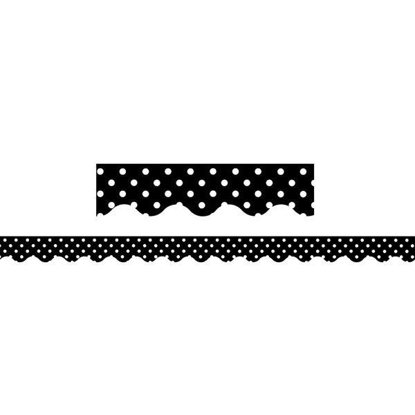 Teacher Created Resources Black Mini Polka Dots Classroom Border | Wayfair