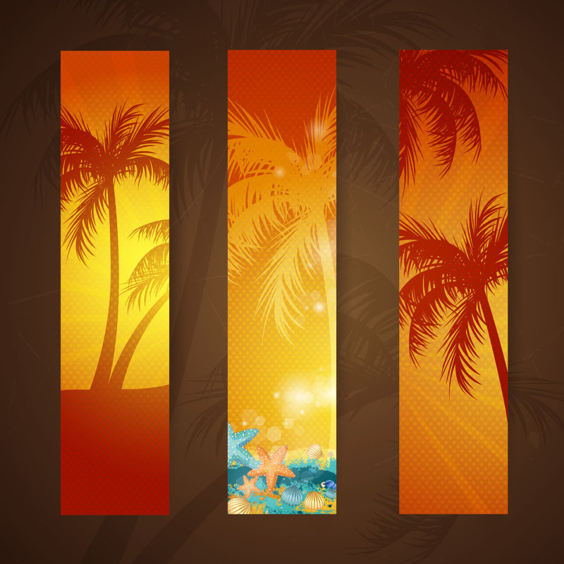 Summer Holiday Banners by RKaulitzki - Wrapped Canvas Print, 51cm H x 51cm W