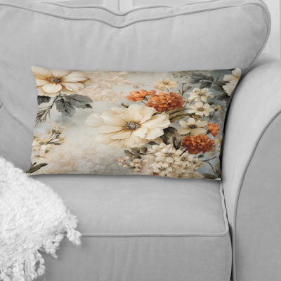 Motif victorien rustique en dentelle rustique - coussin imprimé floral