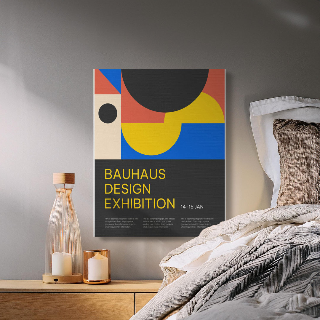 Bauhaus Design Exhibition Canvas Wall Art, Geometric Art Print, Modern Art, Gallery Wrapped Canvas, Ready to Hang, Archival Inks