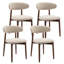 Modern Solid Wood Dining Chair, Upholstered Seat, Curved Ergonomic Backrest, Sturdy Frame Side Chair-1082930683