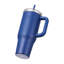 Bouteille d'eau isotherme de 1,2 L (40 oz), tasse à café de sport en acier inoxydable avec couvercle, tasse de voyage portable à double paroi, gourde d'hydratation étanche pour le camping, le travail, bleue, conçue pour une utilisation intérieure et extérieure (école).
