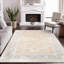 Mona Power Loom Polyester Geometric Area Rug in Beige/Light Blue-331849992
