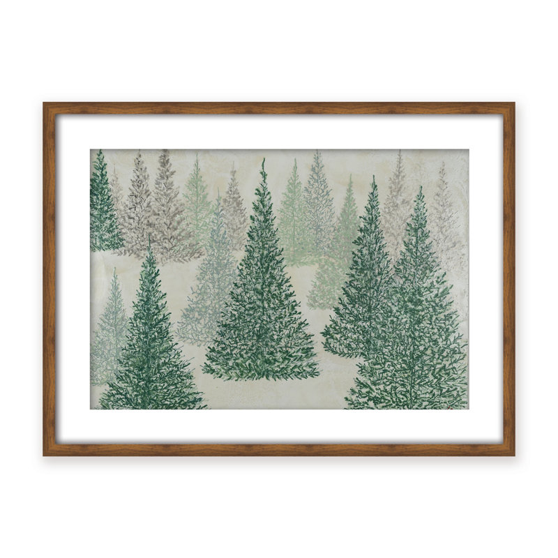 Nature Inspired "Ethereal Pines" Canvas Wall Art By Karen Biery, 16" H x 24" W x 1.125" D, Framed Print, Brown