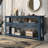 U_style 62.2" sleek console table, modern living room furniture with 4-drawer storage and 2-shelf display, multifunctional design