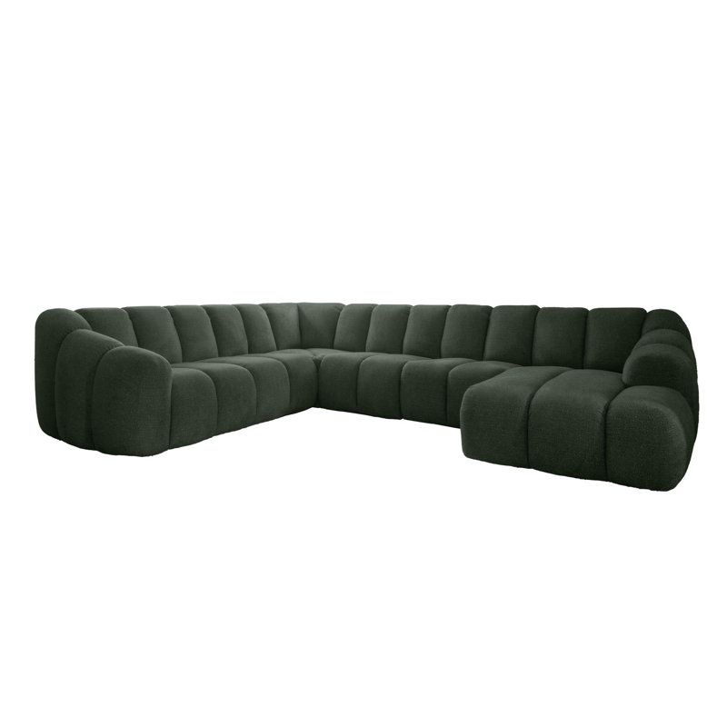 Shell 8 Seater Corner Sofa , Left Hand Facing, Green