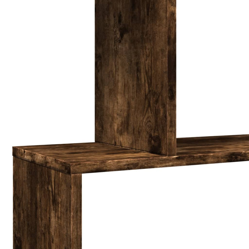 Sekai 70cm W Bookcase, (3 Shelves) 97cm H x 70cm W x 24cm D, Smoked Oak