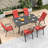 6 Outdoor Seating Solution With Wide Ergonomic Seat, 350 Lbs Load Capacity, Rust- Frame And Easy Waterproof Fabric For Patio Event Venues 6 Outdoor Seating , Wide Ergonomic Seat, Lbs Capacity Per-611208355