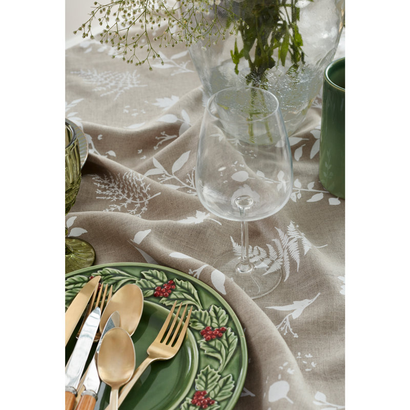 Botanical Leaves - 100% Pure Linen Table Throw