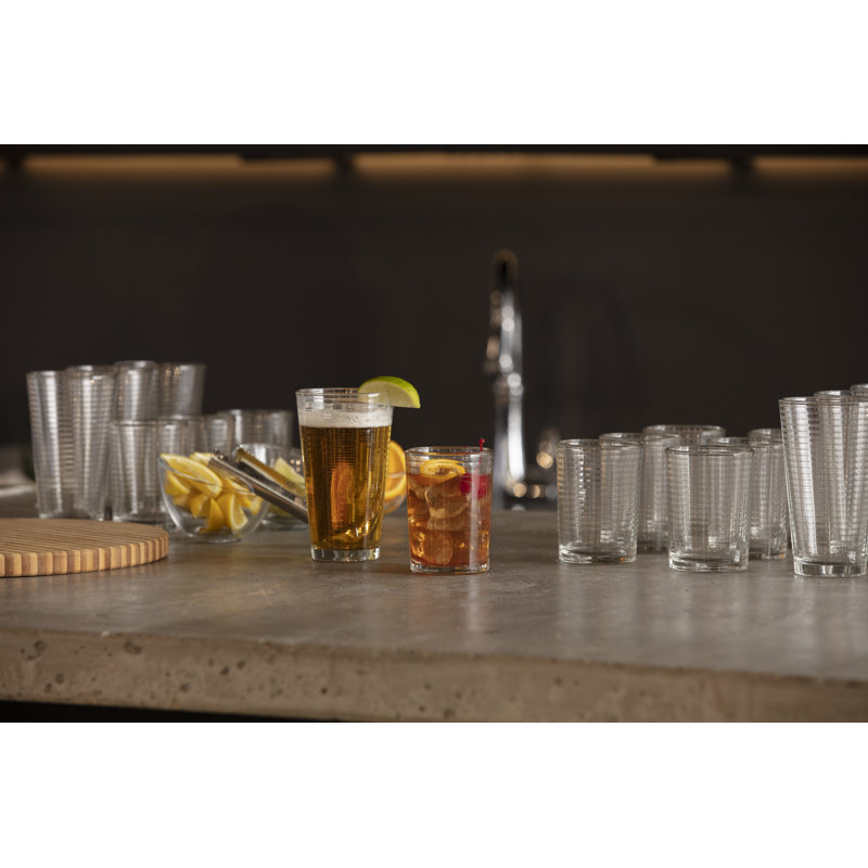 Fortessa Basics Arcade Everyday Stackable Quality Super Clear Glassware Kitchen And Barware Great For: Mixed Drinks/Cocktails, Water, Juice, Iced Tea, Soft Drinks., Double Old Fashioned/Rocks, 13 Ounce
