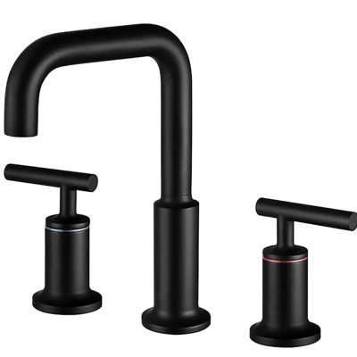 6.48" Spout Height Matte Black Bathroom Faucet With Long Service Life Valve Using Brass Body & Ceramic Cartridge