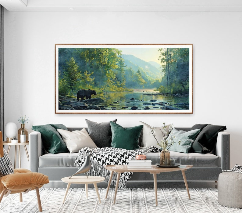 Affiche du parc national des Great Smoky Mountains, décor de chalet, art mural de chambre à coucher, décor de ferme