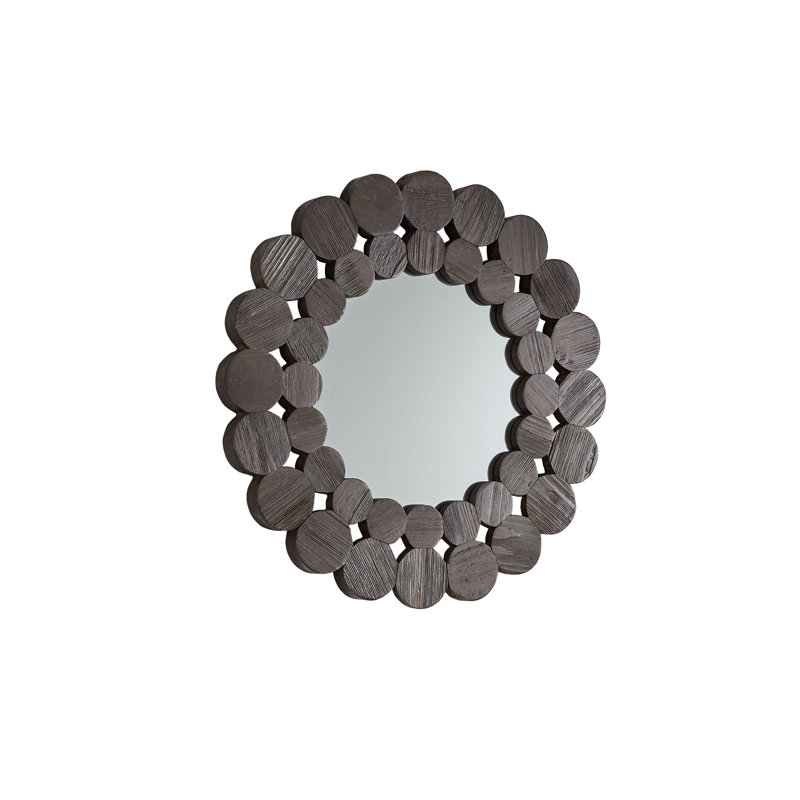Miroir d'appoint Alikee Farmhouse, Marron foncé, 23,6 po x 23,6 po