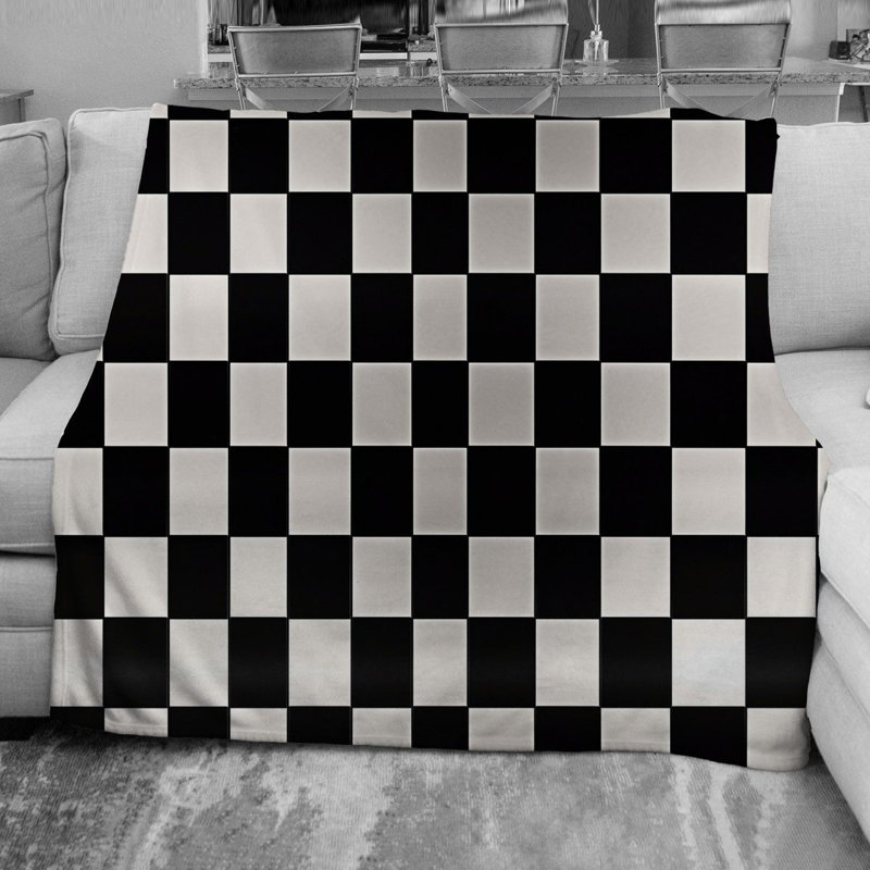 Checkered Tartan Fleece Throw