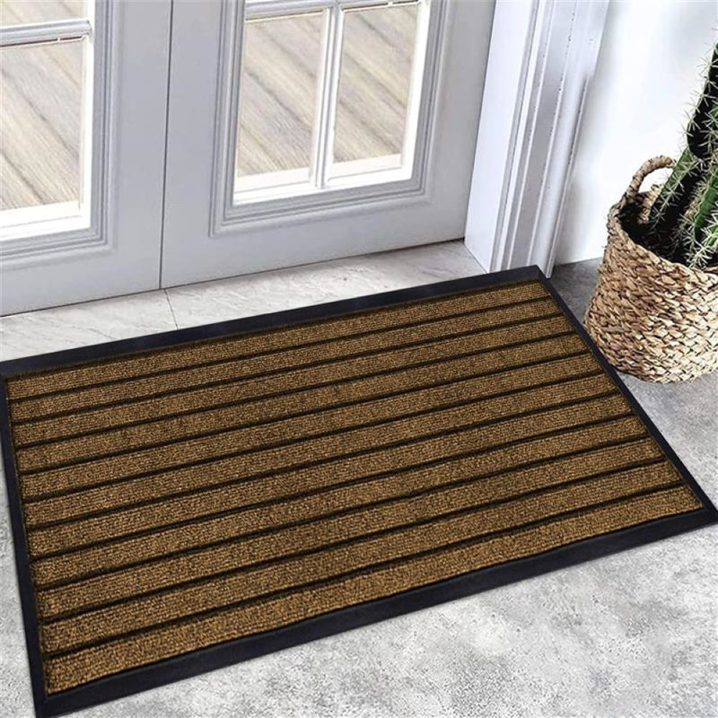 Aspire Homeware Non-Slip Indoor & Outdoor PVC Rubber Doormat, Brown, Reactangle (40cm W x 60cm L)