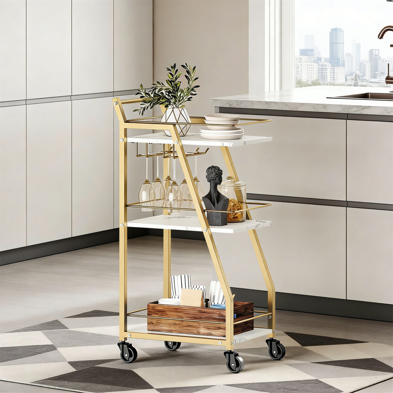 Metal Bar Cart, Gold